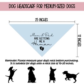 Dog Bandana Pregnancy Announcement Mom & Dad are Getting Me a Human Dog Baby Announcement Bandana Pregnancy Announcement Gender Reveal Dogs Scarf for Small Medium Cats Dogs (Blue)