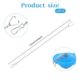 6 PCS Toilet Handle Beaded Chain 9.8 Inch Toilet Flapper Chain Replacement Kit Stainless Steel Toilet Flapper Lift Chain with Hook and Ring Toilet Handle Beaded Chain for Most Toilet Flappers