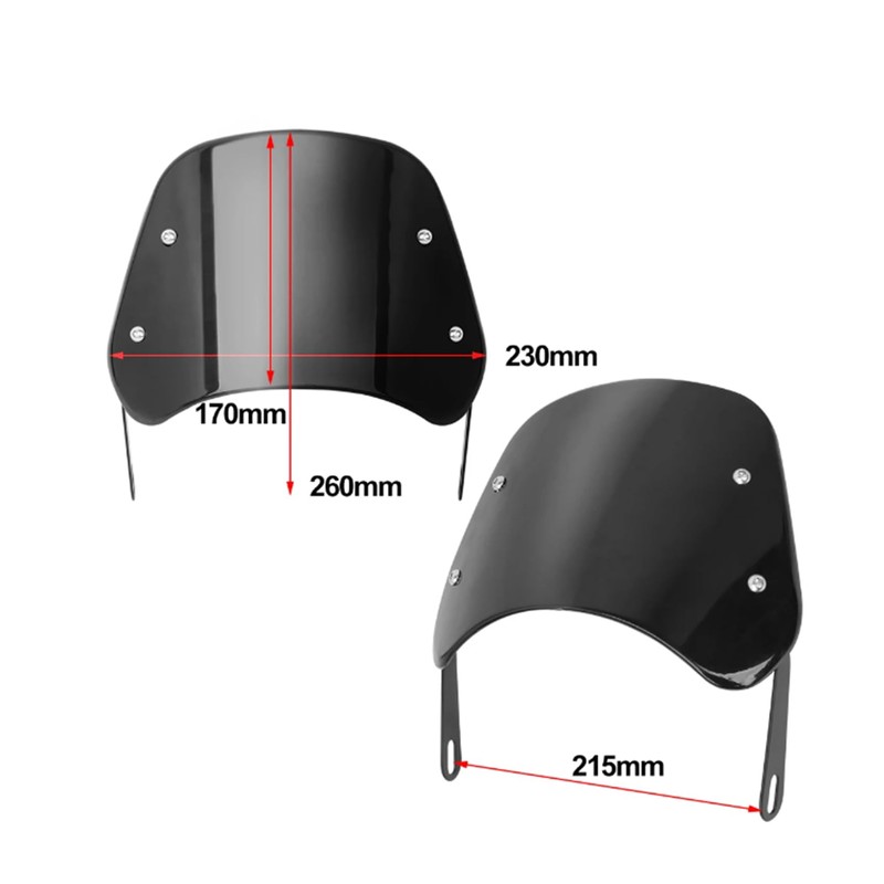 LisylineAuto Universal Motorcycle Windshield Deflector Windscreen Wind Protection Front Flyscreen