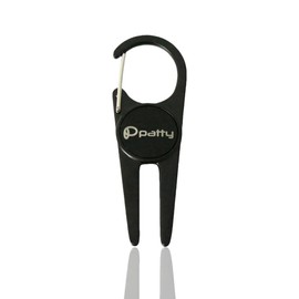 patty Green Fork, Golf Fork, Green Marker Included, Carabiner, Golf Round Equipment, Convenient Goods, Small Items, Black