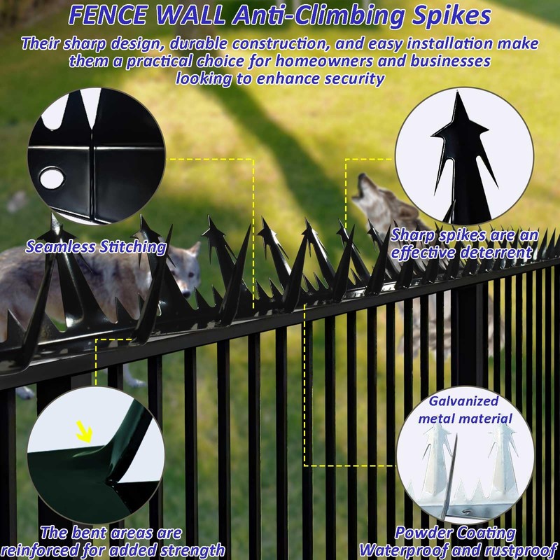 Metal Anti Climb Spikes for Fences and Walls. Effectively Avoided