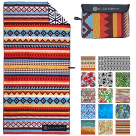 ECCOSOPHY - Toalla de Playa de Microfibra de Secado rápido, Ligera, súper Absorbente, Ideal para alberca, Viajes, cruceros, campamentos Esenciales, extragrandes para Adultos (Cancún)