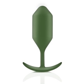 b-Vibe - The Snug Plug 4 - Army Green - 257 Gram Anal Plug That Features a Flared Base & Weighted Balls