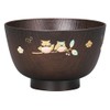 Yamanaka Lacquer M16341-4 Range Kyoto Type Heathered Soup Bowl Owl