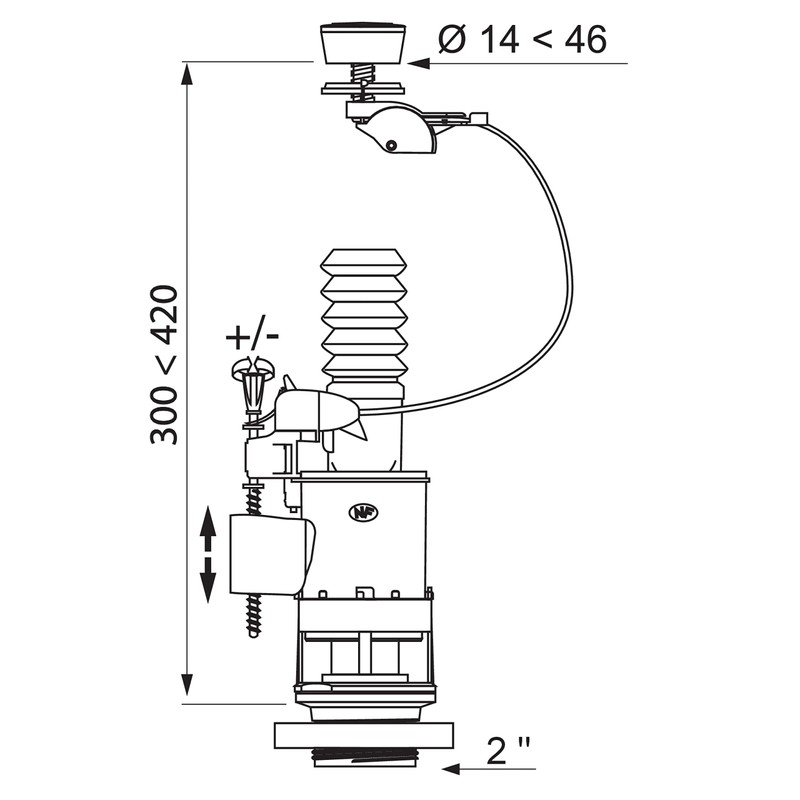 Wirquin 10120446 Jolly Dual Flush Cistern Valve - Multicoloured, dual