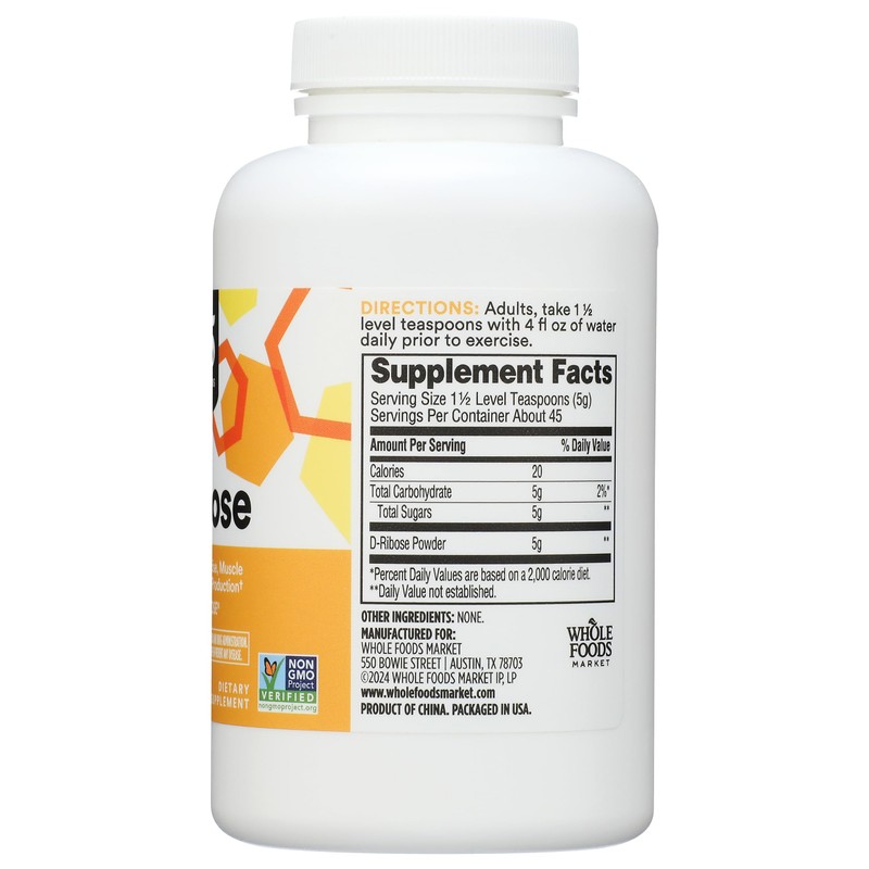 Whole Foods Market, D-Ribose, 8 Ounce