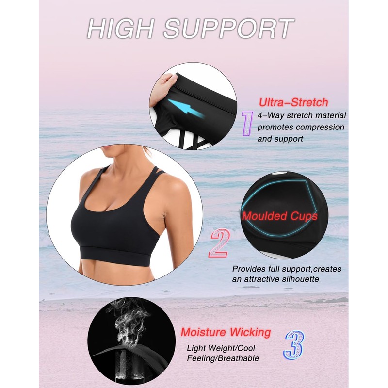 RUNNING GIRL High Impact Sports Bras for Women - Scoop