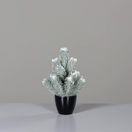 Seidenblumen Roß Mini Christmas Tree with Snow and Ice 24 cm in Pot DP Artificial Christmas Tree Plastic 100% PE