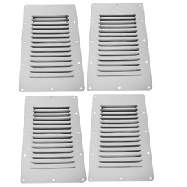 YaeMarine Stainless Steel 4-Pack 5" x 9" Stamped Louvered Vent Rectangular, Boat Marine Yacht Vent Cover Hardware Fitting