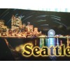 STATE OF WASHINGTON BEAUTIFUL CHROME POST CARD SEATTLE SKYLINE @