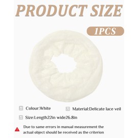 JEXOWIQ Veil, 1 x White Long Lace Veil, Women's Mantilla Veil, Lace Chapel Scarf, Stole Headpiece, Elegant and Beautiful Lace White for Mass Weddings