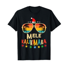 Mele Kalikimaka Christmas Hawaiian Apparel Santa Women Men T-Shirt