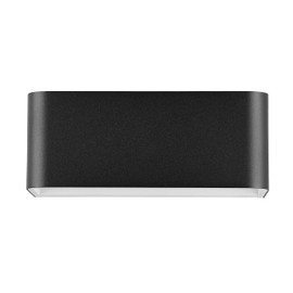 EGLO LED Wandleuchte Sania 4, Up und Down Leuchte, Wandlampe aus Aluminium in Schwarz und Weiß, Wandspot für Flur und Wohnzimmer, warmweiß, 20 x 8 cm