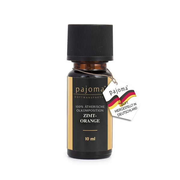 pajoma Duftöl 10 ml, Zimt-Orange - Golden Line | 100% Naturrein Ätherisches Öl für Aromatherapie, Duftlampe, Aroma Diffuser, Massage, Naturkosmetik | Premium Qualität