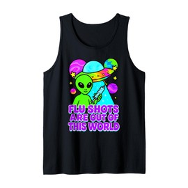 Funny flu Shot Alien Retro Syringe Medical Nursing Vaccine Tank Top