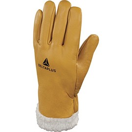 Delta Plus Leather Gloves – Glove for Cold Flower Beef Lining Yellow Size 8
