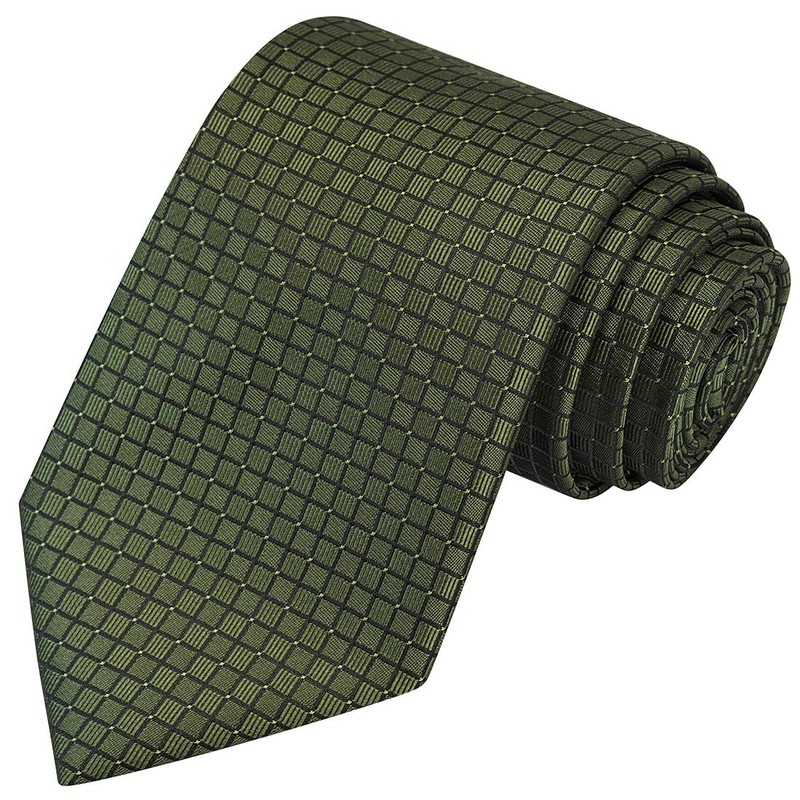 KissTies Mens Olive Green Tie Set Festive Ties For Men