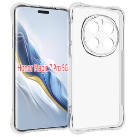 USTIYA Case for Honor Magic 7 Pro 5G Clear TPU Four Corners Military-Grade Protection Cover Transparent Soft