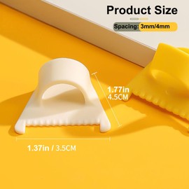 FXHDC-M 4Pc Edge Stitch Lock & Sewing Gauge Set, Mini Sewing Kit with Quilting Ruler Needle Gauge Seam Guide for Fabric Sewing Stitching Templates and DIY Sewing Tools (3mm/4mm)