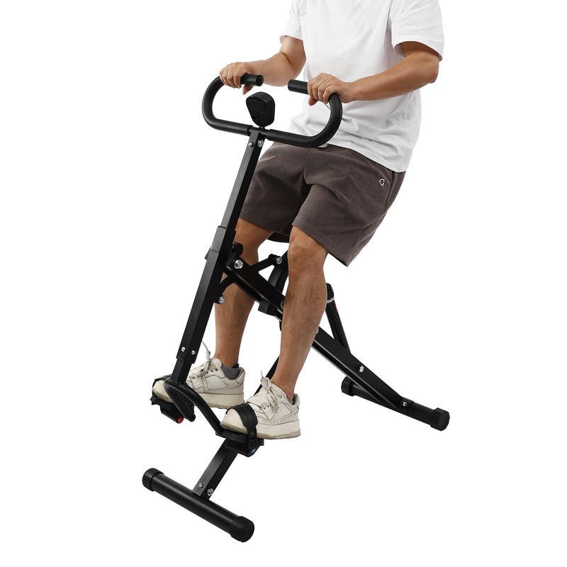 CUBELLIN Squat Machine 12 Positions Resistance Adjustable Ride and Rowing