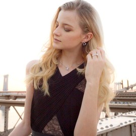 Gift From New York 925 Silver Heart Necklace, Created Diamond