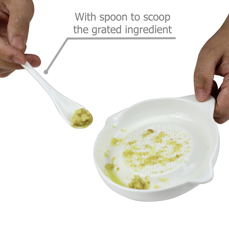 EIKS Ceramic Ginger Grater for Grinding Wasabi Fruits Vegetables Ginger