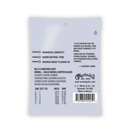 Martin Retro Acoustic MLJ13 Medium/Light-Gauge Guitar Strings, LJ’s Choice, Monel Nickel