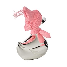 Edzard Money Box, Silver Plated, Blue and Pink, Model Piggy Bank Duck, 13 cm, Unisex