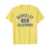 Berkeley California Gym Style Yellow w Distress Blue Print T-Shirt