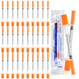 50 Pack 0.5ml Plastic Dispensing Measuring Tool, 31G 8mm 5/16'' Ultra Fine Lab Dispensers, Individually Wrapped, Multiple Uses Laboratory Accessories for PET Feeding Liquid Separation Lab Supplies