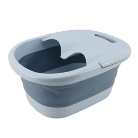 Foldable Foot Bath Basin with Massage Acupoint PP Silicone Foot Soaking Bucket for Soaking Feet Blue