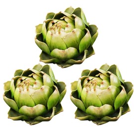 DKALIO Fake Artificial Artichoke, Vegetables Faux Plastic Artichoke, Decoration for Wedding Party Home Kitchen Artichokes Flower (Green,Small,3)