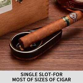 Cigar Ashtray Ceramics with Non-slip Bottom Single Slot Durable Ash Tray Cigar Rest(Blue)