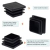Suiwotin 4Pack 50mm (2 Inch) Square Plastic Plugs, Black Plastic