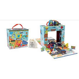 Floss & Rock Construction Kids Playbox, 15 Wooden Piece, 9.25 Inch