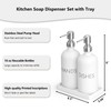 White Dish and Hand Soap Dispenser Set - Glass Kitchen