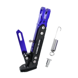 Adsspro Universal Motorcycle Kickstand Accessories Motor Scooter Modified CNC Aluminum Alloy Adjustable Tripod Holder Kickstand Foot Side Support Stand Motor Scooter Motorbike Motocross Dit Pit Bike