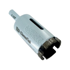 1-1/2" High Performance Diamond Core Bit for Natural/Engineered Stones, 2" Drilling Depth, Vacuum-Brazed Side Protection, 1/2" Shank Adapter for Chuck Drills.