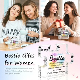 Bestie Gifts for Women, Friend Birthday Gifts for Women - Acrylic Puzzle Piece Plaque 4.7×3.8×0.6inch, Gifts for Friends, Work Besties Gifts, Cool Gifts for Female