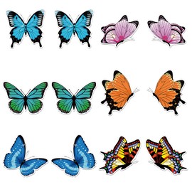 12pcs Screen Door Magnet Stickers, Decorative Magnetic Window Screen Funny Car Magnet Patio Flexible Magnets Fridge Animal Magnets for Screen Sliding Doors Party Favor (Butterfly)