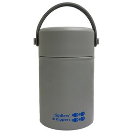tiddlers & nippers 17oz Stainless Steel Vacuum Insulated Double Wall Kids Reusable Food Flask 17oz / 500ml Capacity | Keeps Cool for 20hrs & Warm for 10hrs+ (Plain Gray)