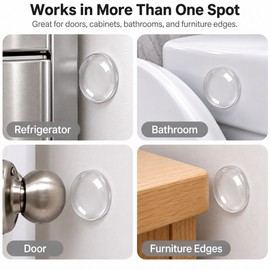 Clear Soft Rubber Door Knob Wall Protector for Wall Protection – Quiet Door Handle Bumper for Home and Office