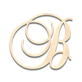 Back40Life - Precision Cut Wood Script Monogram Letter - B Medium