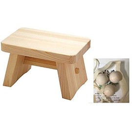Youbi Made in Japan Onsen Goods Hinoki Pure Wood Bath Stool H6.2 Inches 12401