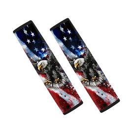 gearider Eagle Car Seat Belt Cover Pad USA Flag Seat Belt Cushion 2 Pack Car Seat Belt Covers Interior Auto Accessories 4Th of July Decor Fit for SUV Sedan Van Truck