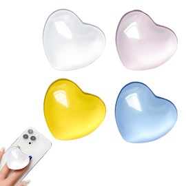 4PCS Phone Grip（Pink White Yellow Blue）,Cute Heart Shape Expandable Phones Accessories for Phones, Apply To Extendable Base Phone Finger Holder Grip