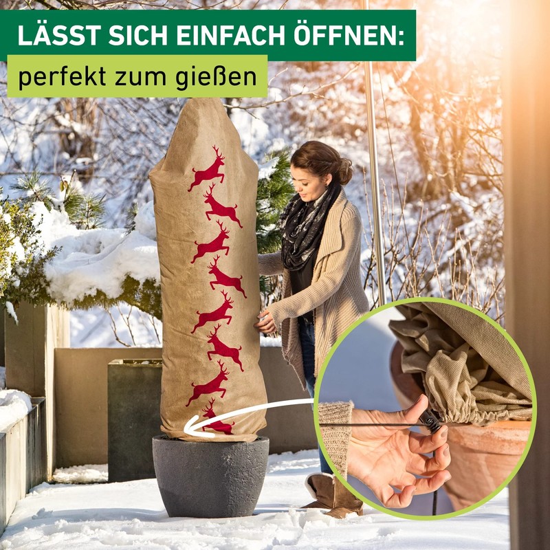 Windhager Cover Protect Winter Decoration Large 0,6x1,8 m Deer Mask,