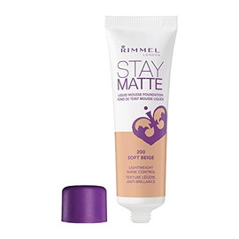 Rimmel London Stay Matte Foundation, 200 Soft Beige, 30ml