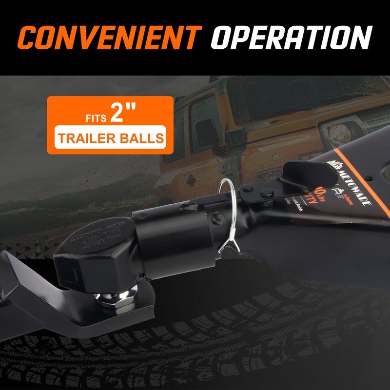 METOWARE 2" A-Frame Trailer Coupler,Fits 2-Inch Hitch Ball, Capacity 7000LBS,
