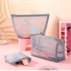 Boao 3 Piece Mesh Cosmetic Bag Mesh Makeup Bag with